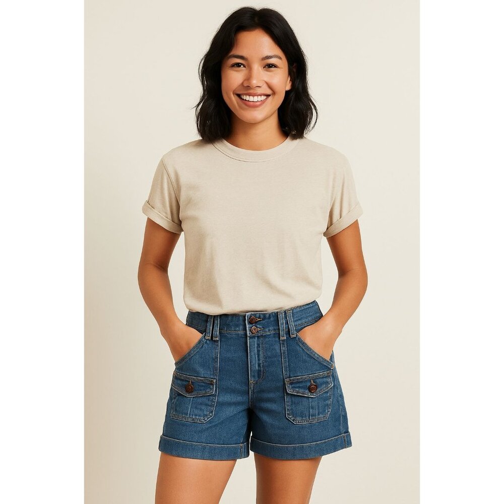 Sanctuary Los Angeles Denim Utility Y2K Summer Staples Shorts Made in USA Sz 26 - Picture 2 of 9